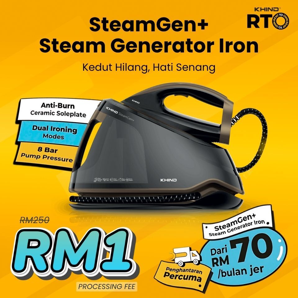 KHIND STEAMGEN+ STEAM GENERATOR IRON WITH IRONING BOARD (SI6029BP) – RENT TO OWN BAYAR ANSURAN