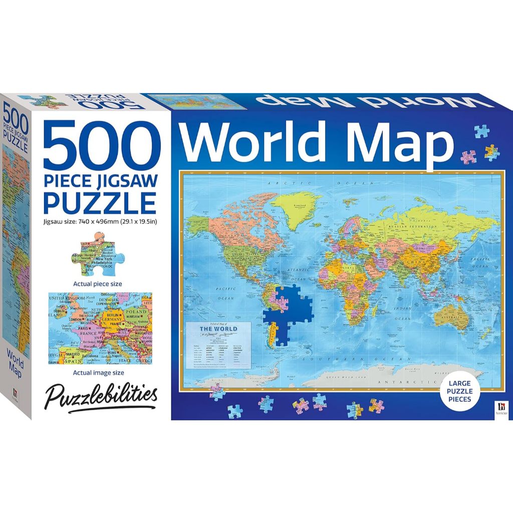 Puzzlebilities World Map 500‑Piece Jigsaw Puzzle | Educational Geography | Brand New | 9354537001780