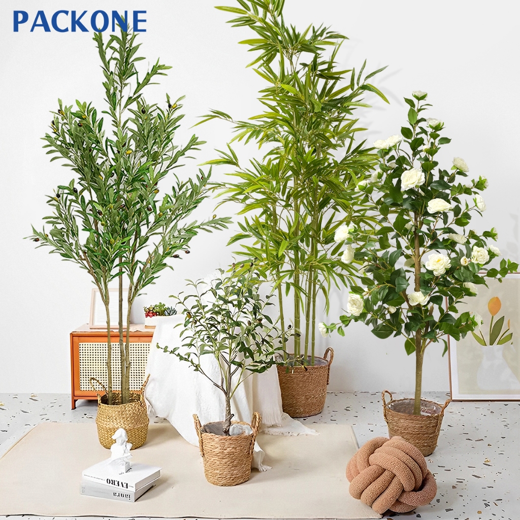 PACKONE Olive Tree Bamboo Artifical Plant With Pot Aritificial Tree Indoor Pokok hiasan dalam rumah