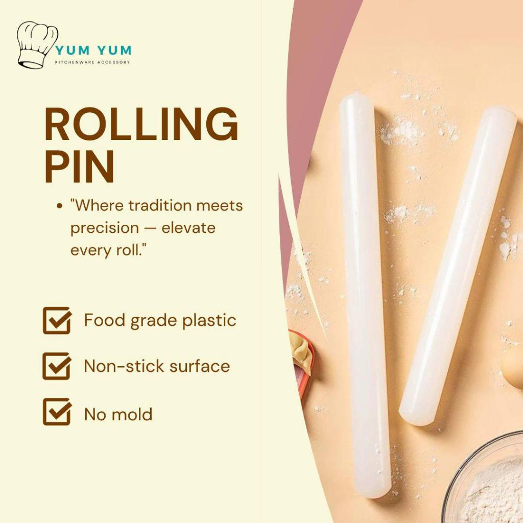 Yum Yum Kitchen Flour Rolling Flour Roller Pin Non-Sticky Rolling Pin Baking Tools Penggelek 擀面杖