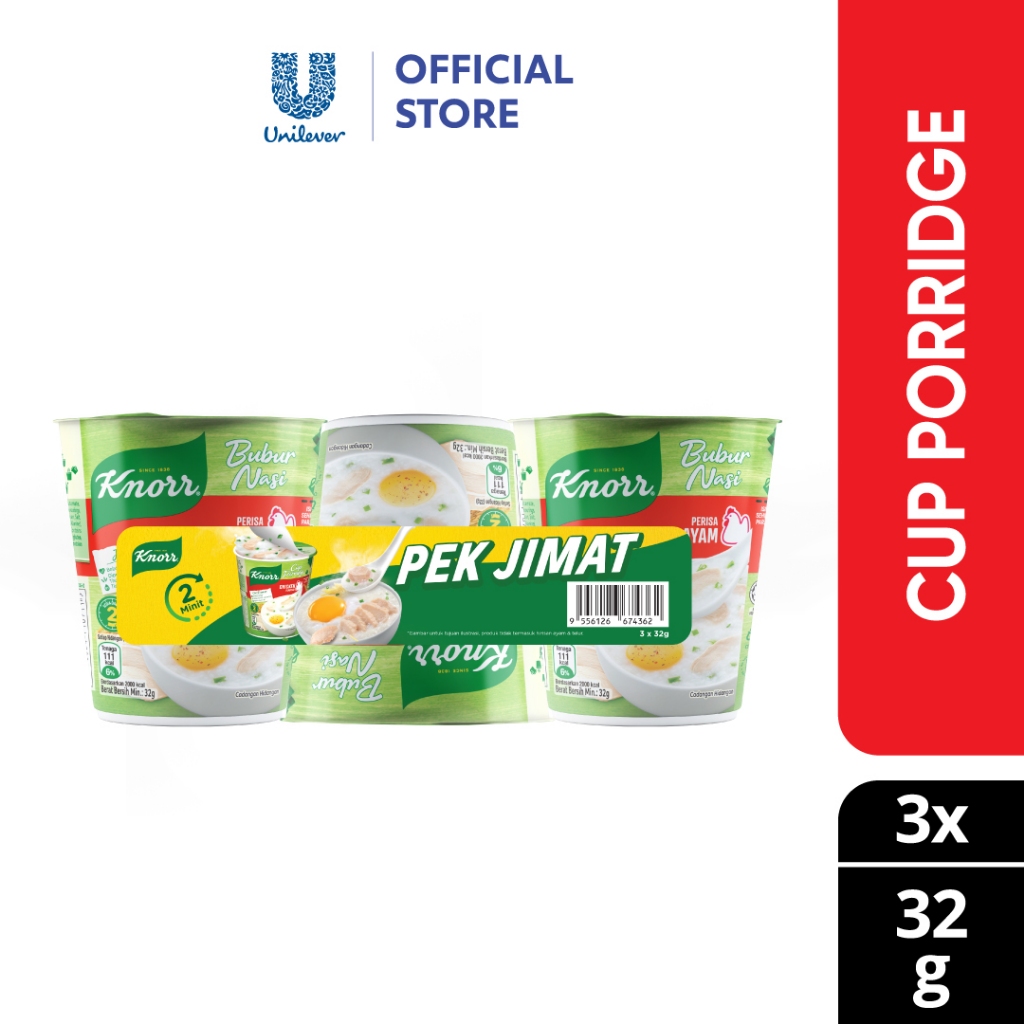 Knorr Cup Porridge Chicken (32g x 3) Pek Jimat