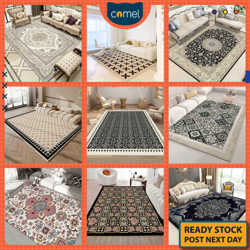 ?COMEL? [M/L/XL] Nordic Turki Pattern 3D Printing Modern Design Living Room Carpet  Ruang Tamu