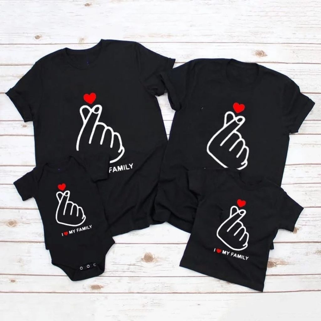 ❤️i Love My Family Dad Mom Kid Baby Family Matching Outfits Family Tee Summer Shirt Clothes