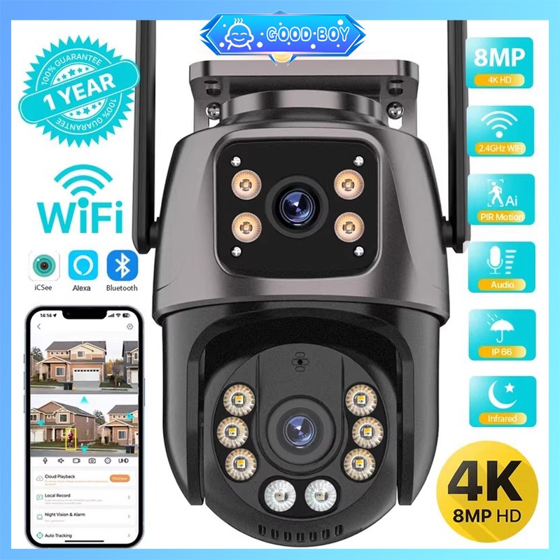 4K 8MP Wifi Security IP Camera Home iCsee Video Surveillance Child Surveillance Camera Wireless