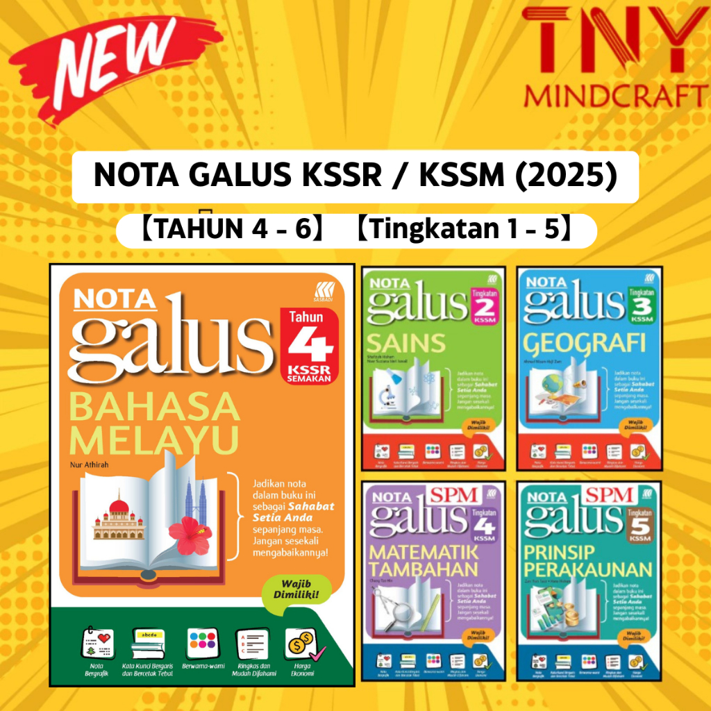 [TNY] Sasbadi : Buku Rujukan Nota Galus KSSR & KSSM 【TAHUN 4 - 6】【Tingkatan 1 - 5】2025