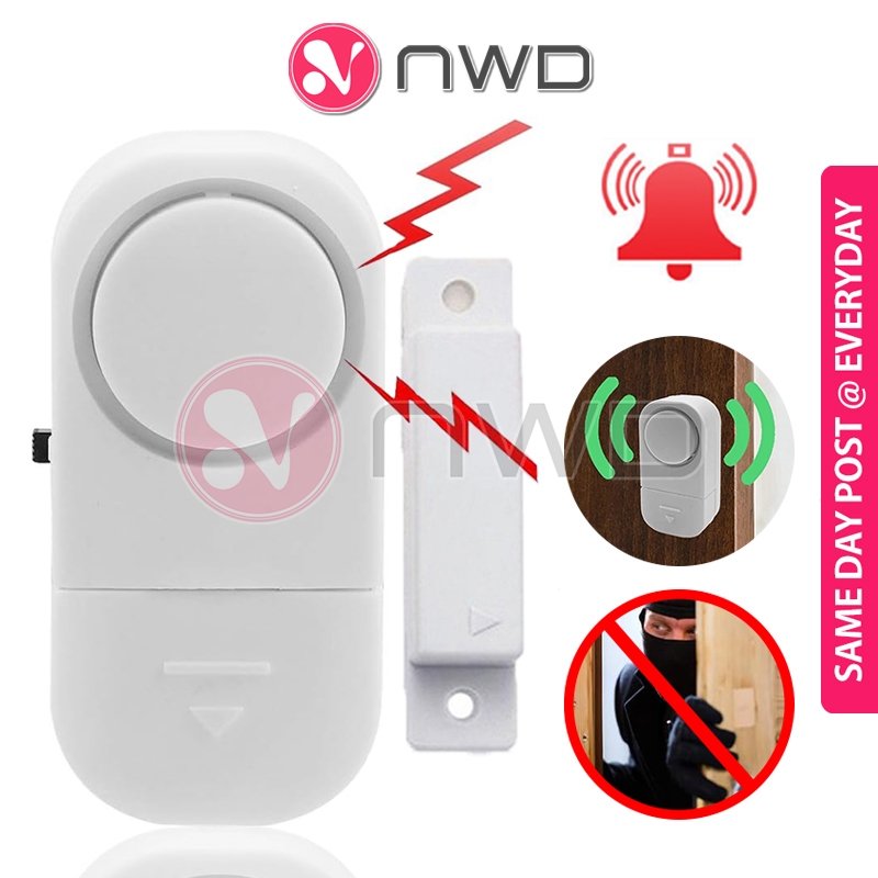 《 》Wireless Magnetic Sensor Door Alarm Self Adhesive Window Entry Alarms Home Safety Security System 防盗报警器