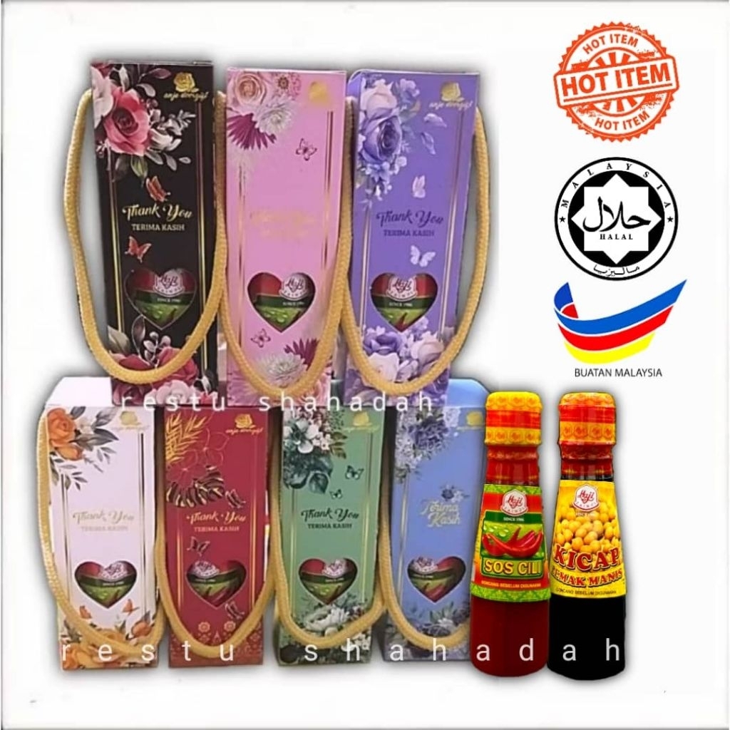 =DENGAN KOTAK= DOORGIFT KICAP/ SOS MINI COMEL 150ml [AKIKAH, NIKAH, TUNANG, KENDURI]