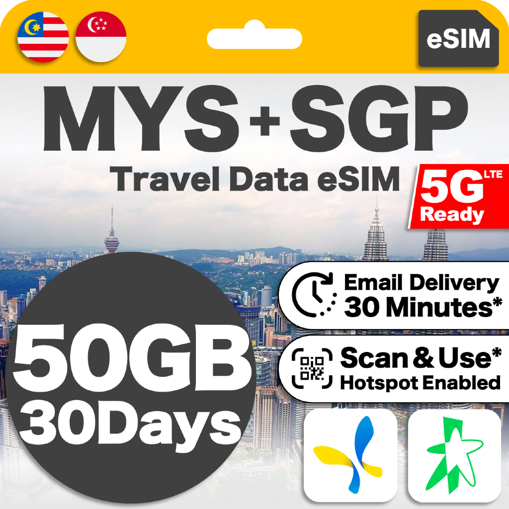 eSIM Malaysia Singapore 5G Unlimited Data | eTravel KL Penang Langkawi Sabah Sarawak etc
