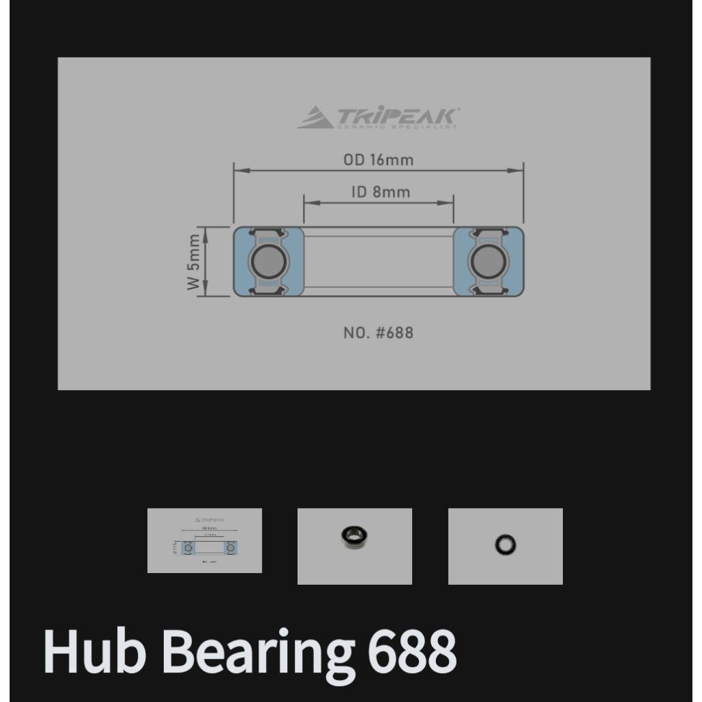 Tripeak Ceramic Bearing 688