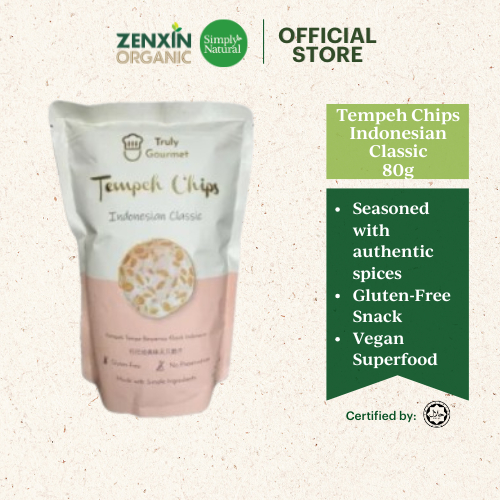 Truly Gourmet Natural Tempeh Chips Indonesian Classic 80g