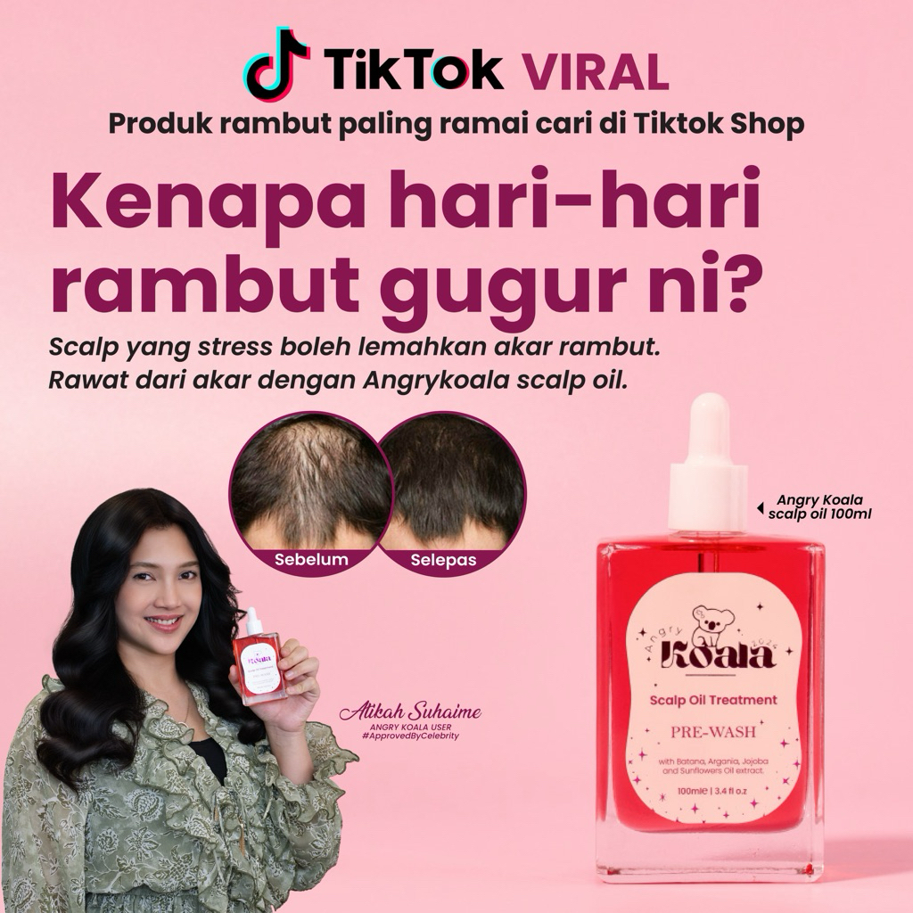 [200,000 UNIT SOLD HAIR LOSS PRODUCT GLOBALLY ‼️]Angrykoala Scalp Oil 100 ml Pre-Wash Oil - Haircare