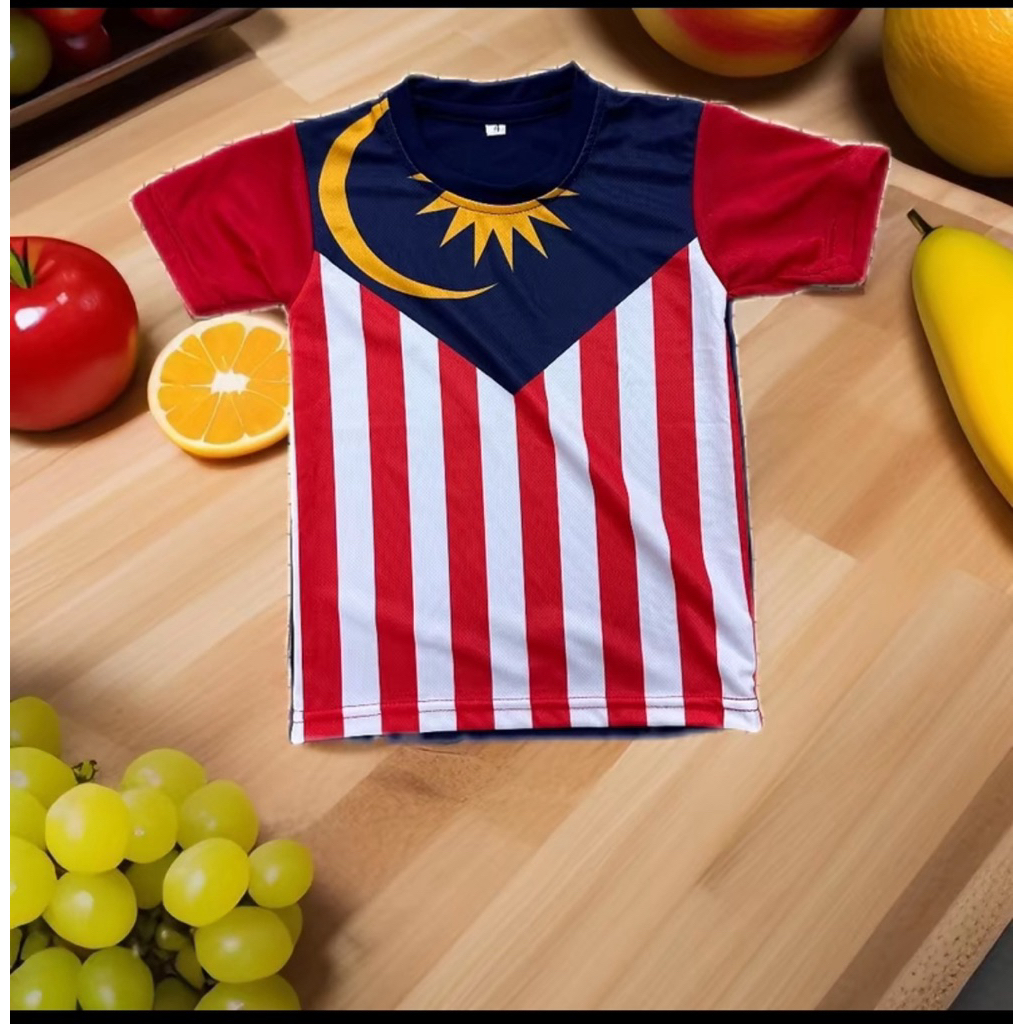 Flag Malaysia Baju Budak T-Shirt Merdeka Jersey viral Unisexv69th Baby
