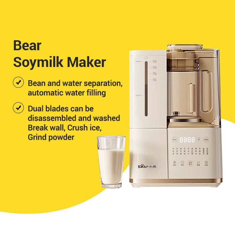 Bear Soymilk Machine Ice Crusher 2in1 1.5L Juice Blender Buah Soy milk maker/破壁机 豆浆机 碎冰机
