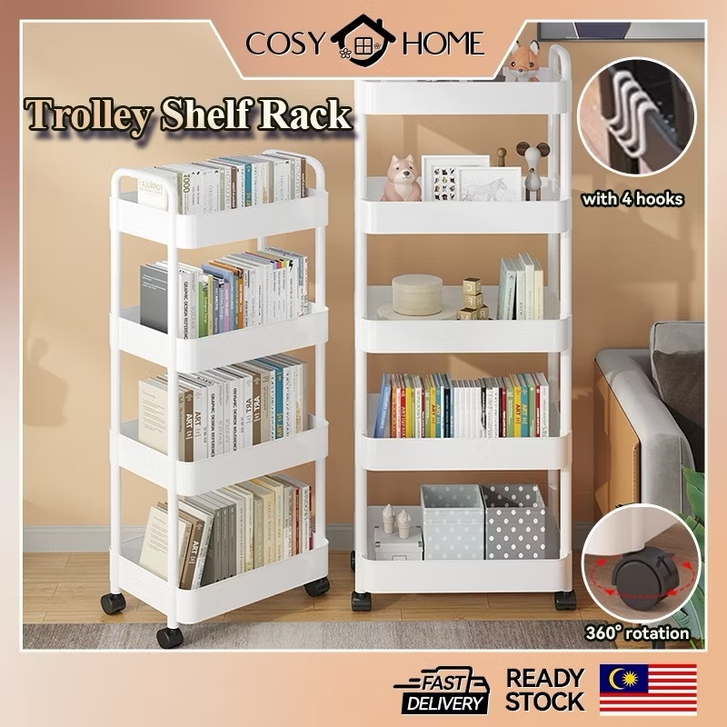 Rak buku rak simpanan mudah alih rak simpanan bilik mandi rak simpanan dapur ruang tamu rak penyimpanan 2-5 lapisan