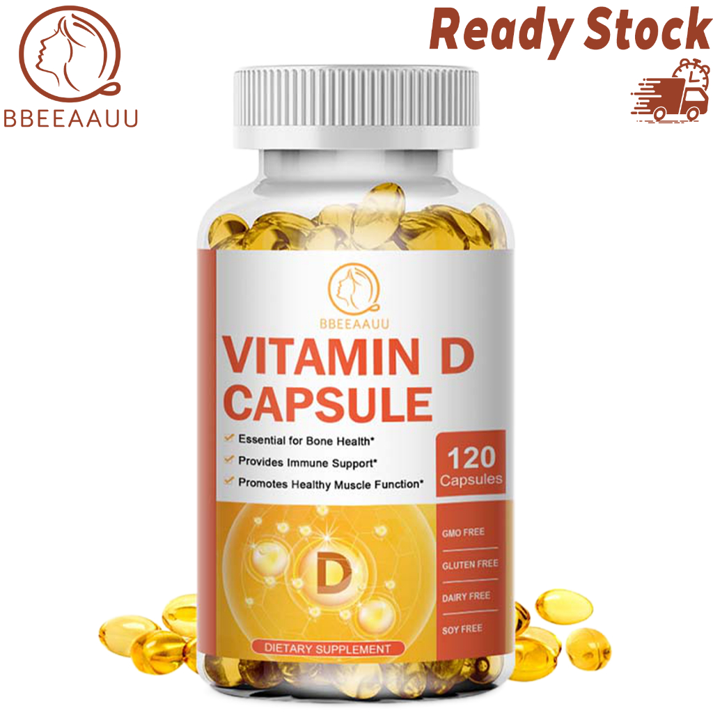 BEAU Vitamin D Capsules Vitamin D-5000IU Provides Immune Support, Promote Muscle Function，Bone health, For Men&Women