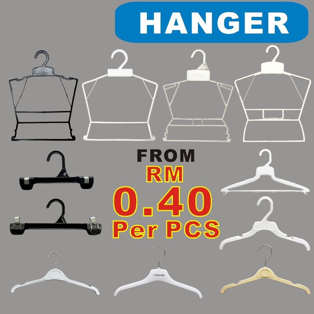 Hanger Budak Kids Baby Newborn Kanak Seluar Set Dress Overall Black Hitam Putih Plastic Children