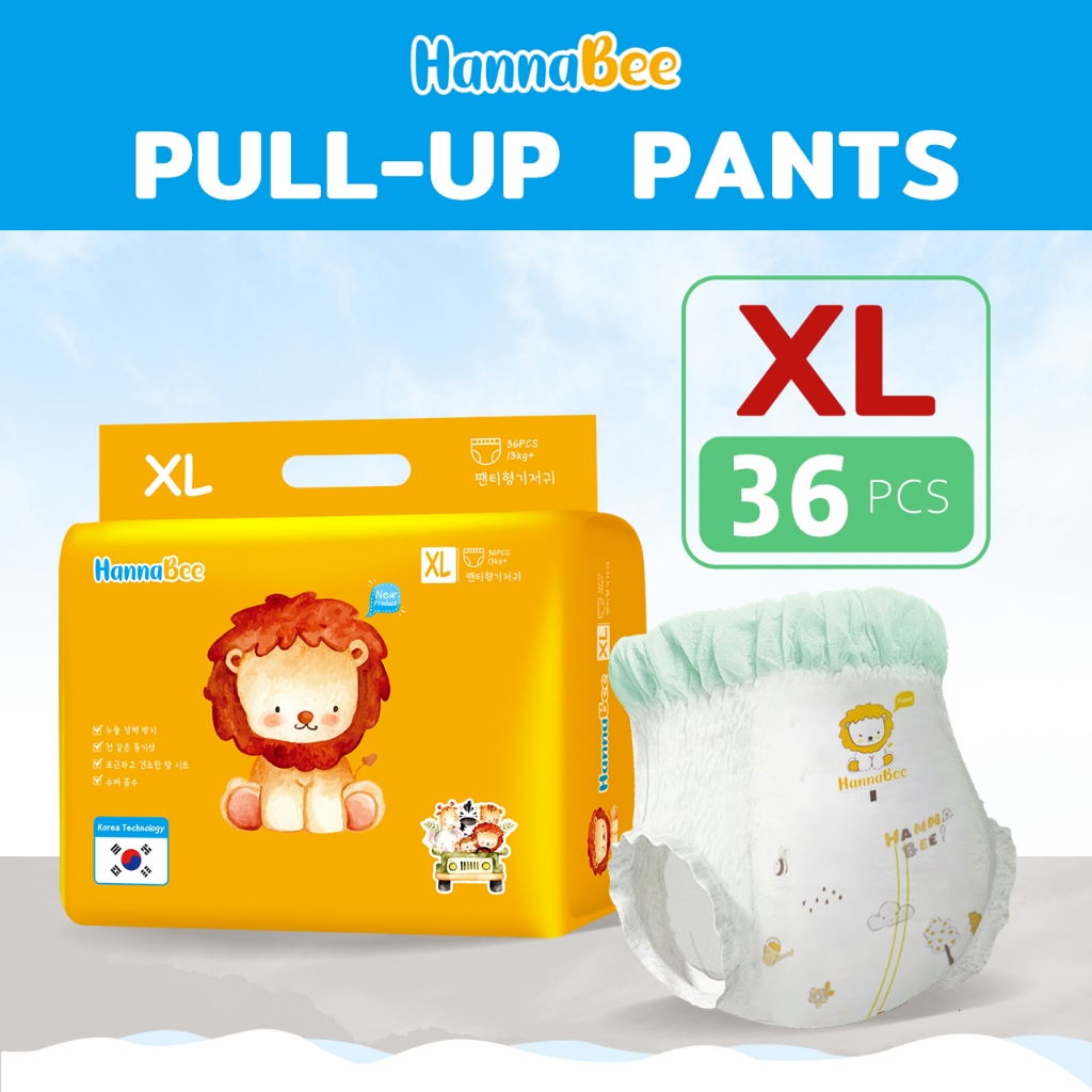 ​?Hannabee Korea | Seluar Lampin Tarik XL 36 Keping S-XXXL | Serapan Kuat & Anti Bocor | Selesa untuk Bayi Aktif