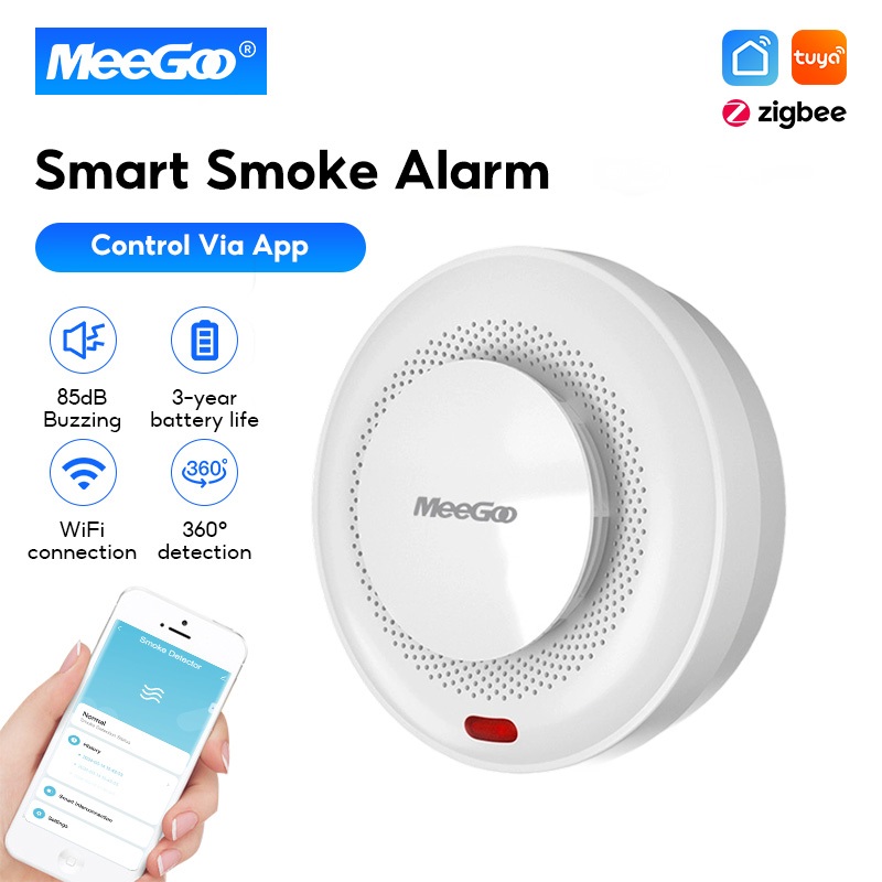 MeeGoo Smart Smoke Detector 85db Fire Smoke Alarm Warehouse Home Security System