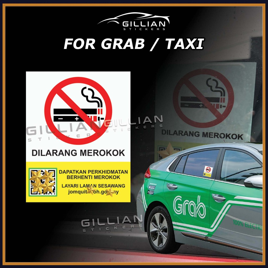 Sticker No Smoking Sign Government Standard KKM 2025 For shops office restaurants Waterproof