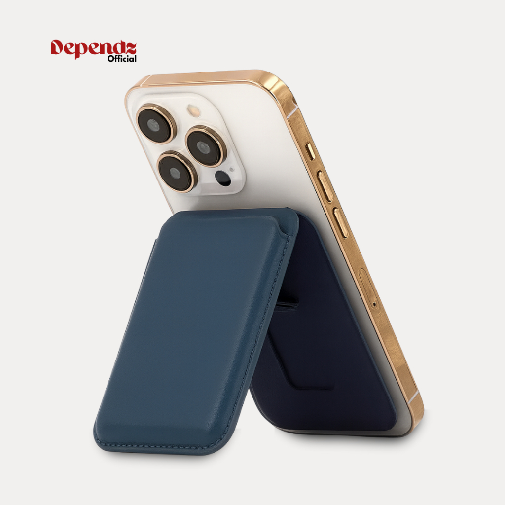 Dependz MagSafe Leather Wallet with Anti-Theft Phone Holder | RFID Card Case | Detachable Safety Accessory for Phone