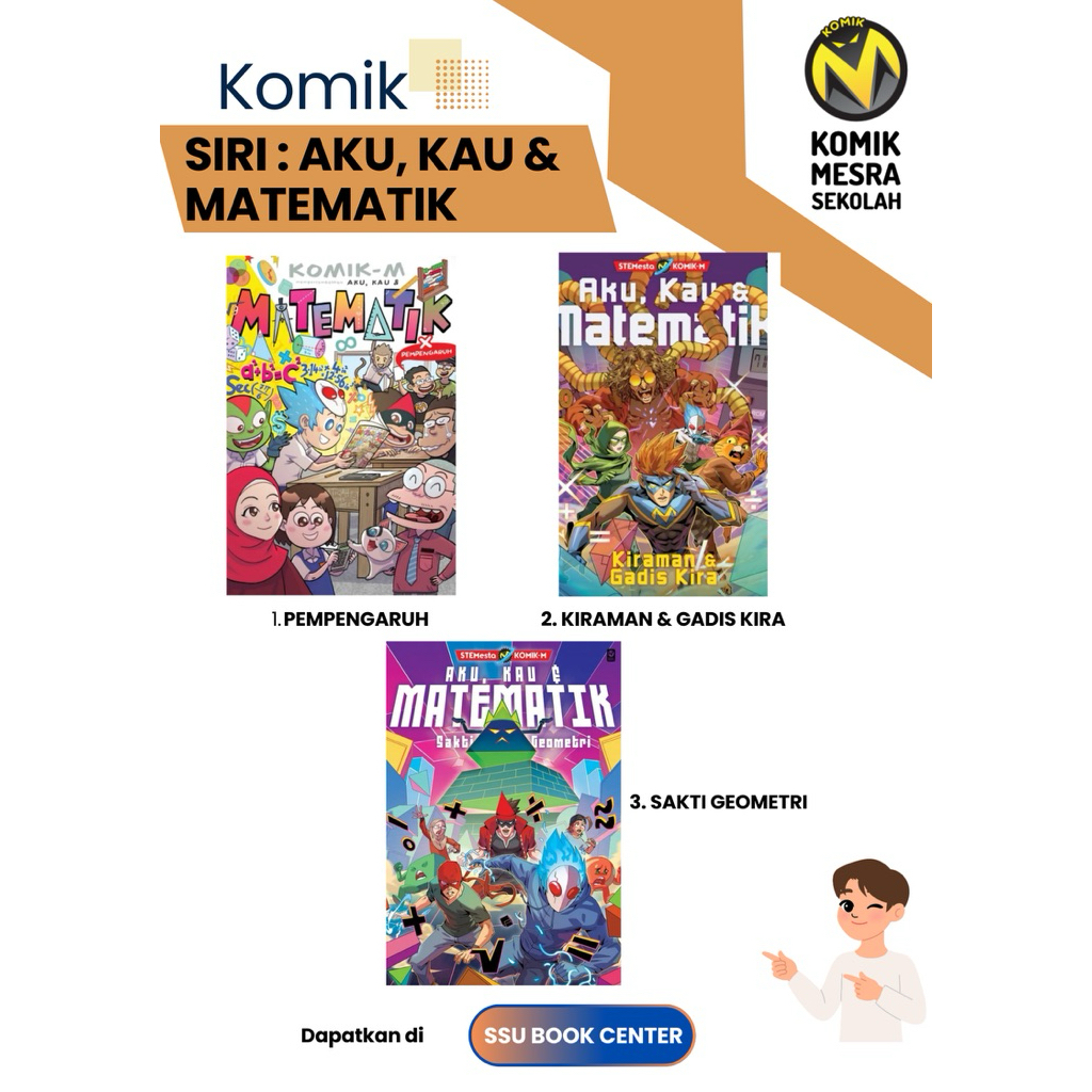 [❤️KOMIK M] Aku, Kau & Matematik 1-3 : Pempengaruh | Kiraman & Gadis Kira | Sakti Geometri