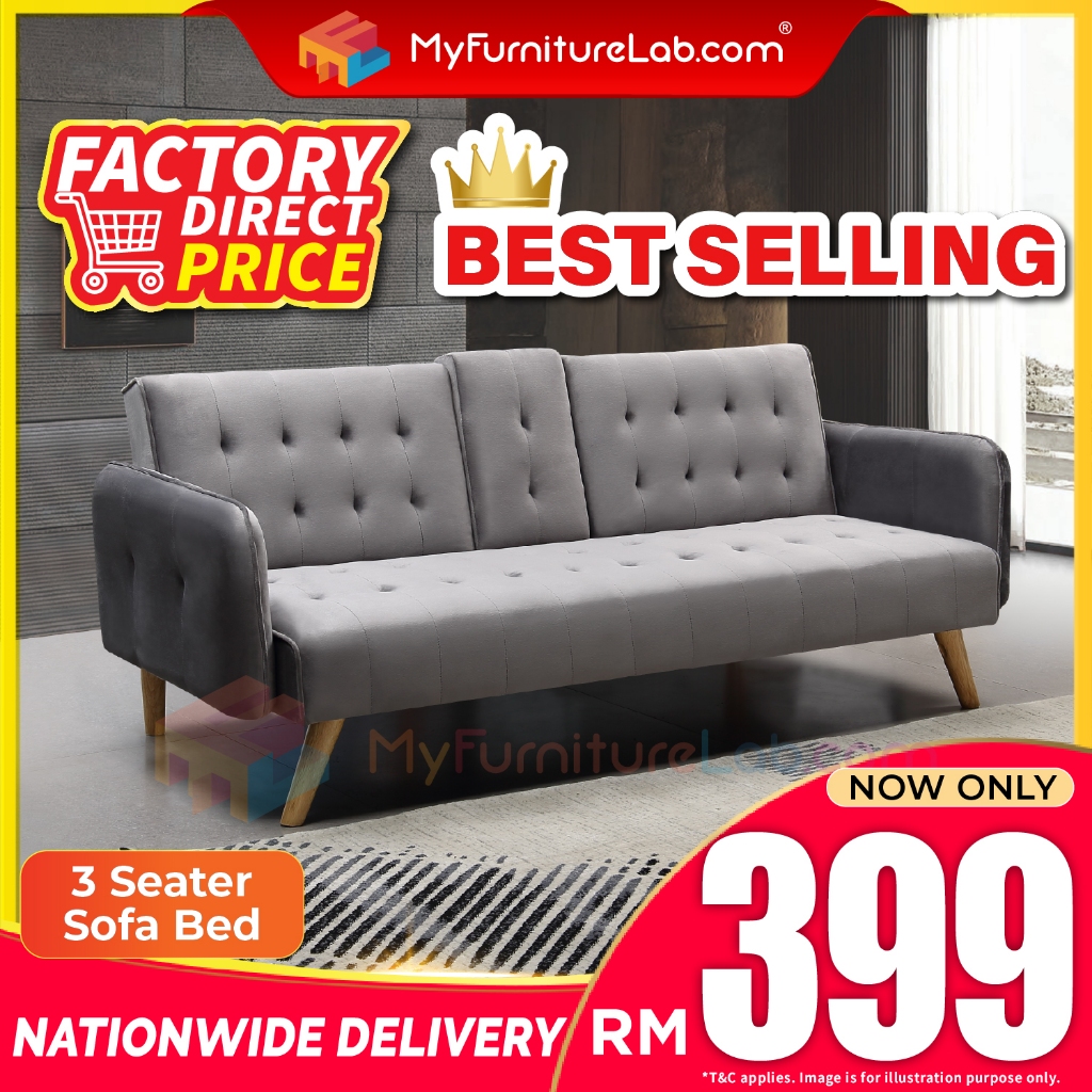 【READY STOCK】®: THOMAS Sofa Bed 3 Seater 4 Seater Sofa Ruang Tamu Sofa Home Furniture