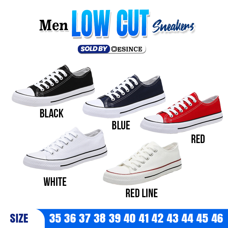?? DESINCE Men Sneakers 35-46 Casual Man Shoes Laced Shoes Solid Color Plus Size Shoe Outdoor Kasut Lelaki MS 070 WS 070