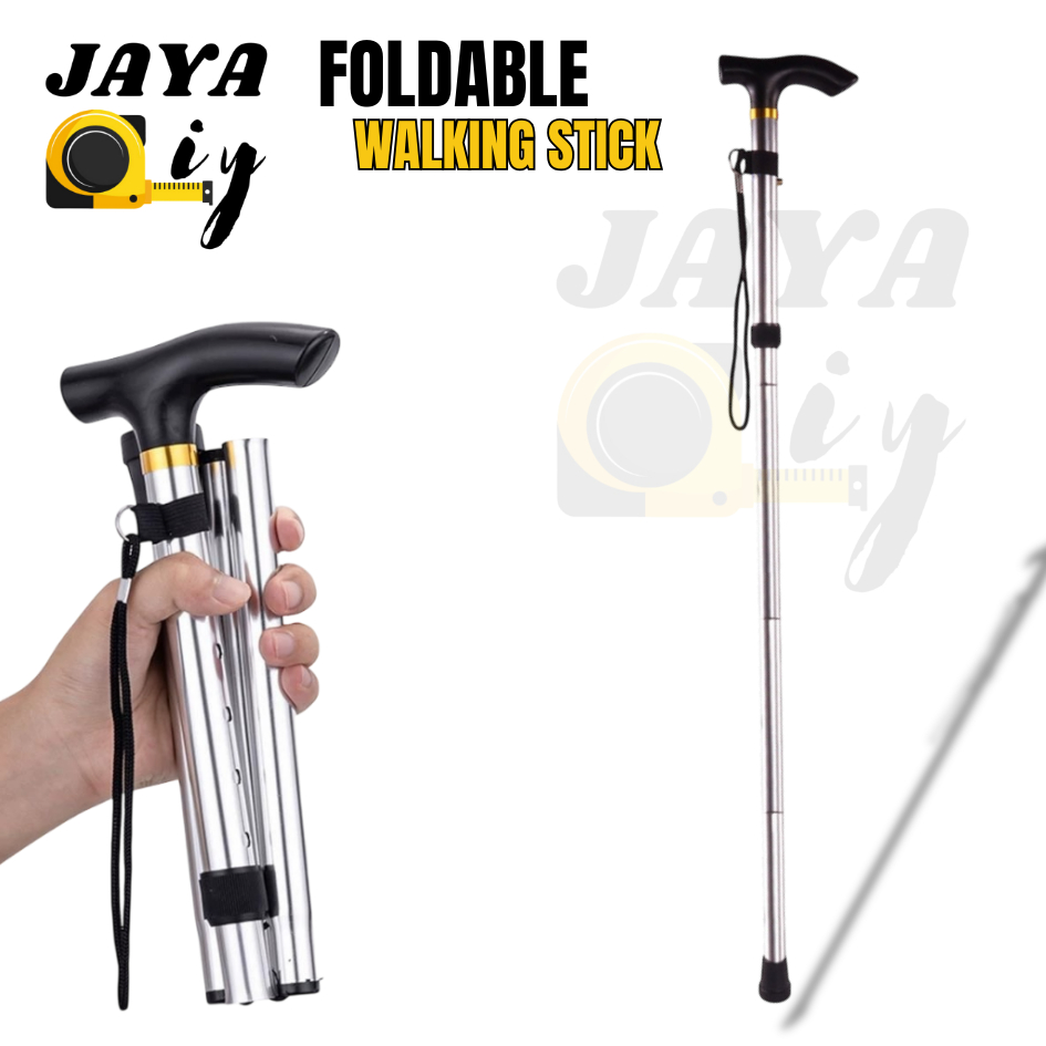 Folding Cane Outdoor Trekking Pole Carbon Ultra-light Telescopic Folding Cane Tongkat Lipat Luar Climbing Equipment jaya