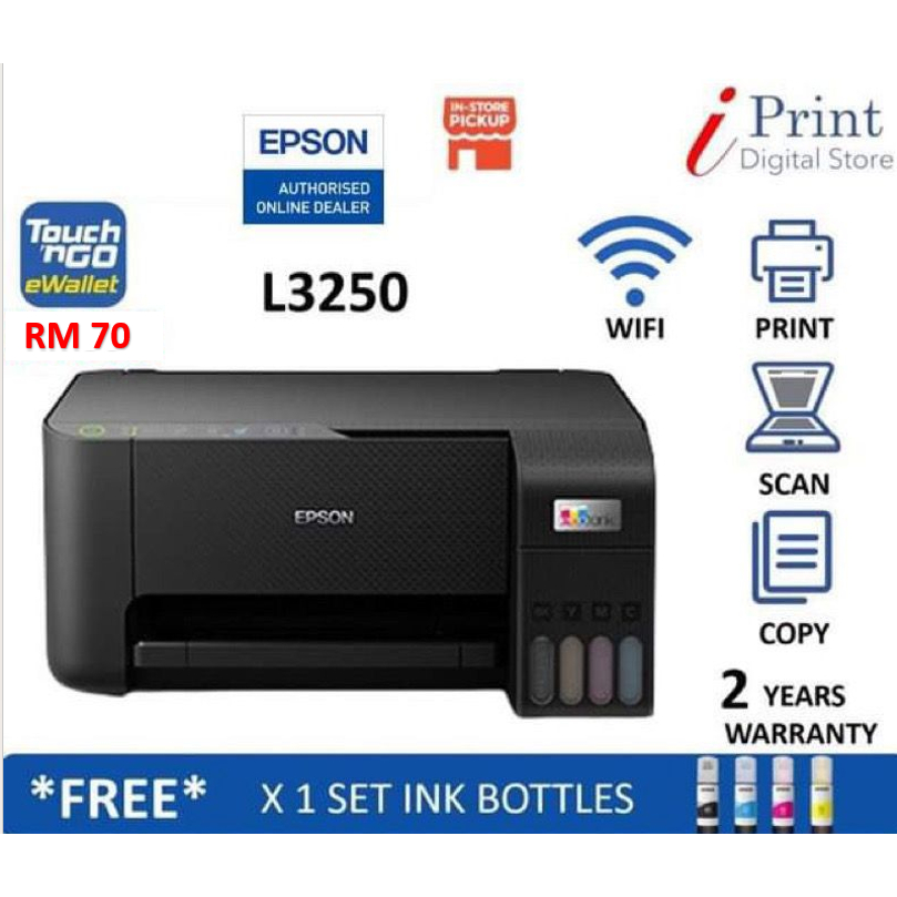 EPSON L3210 / L3250 /  L3256 / L3150 / L1210 / L121 All-in-One Ink Tank Printer WITH ORIGINAL INK [PRINT/SCAN/COPY ]