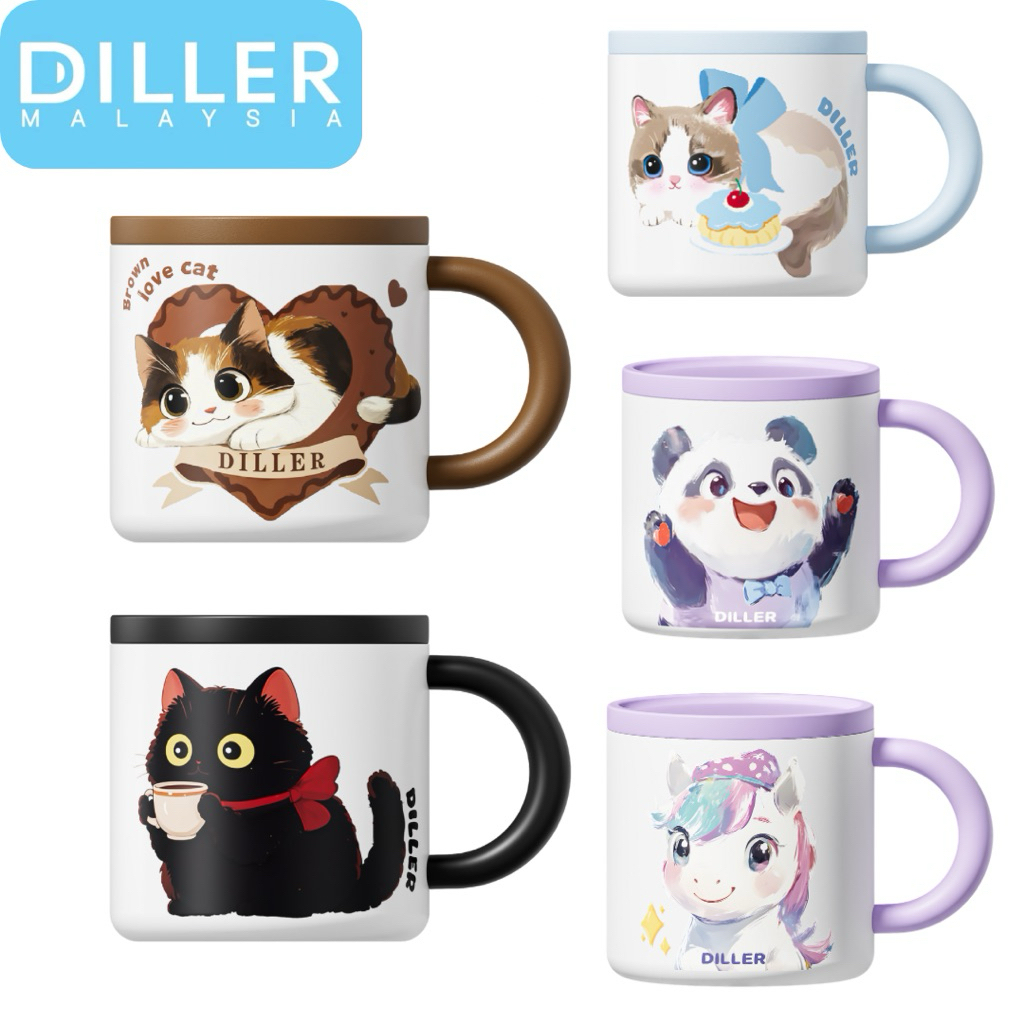 Diller Purple Unicorn Seamless Liner SUS316 Mug Table Office Coffee Tea (300ml 320ml) D9273 D9428