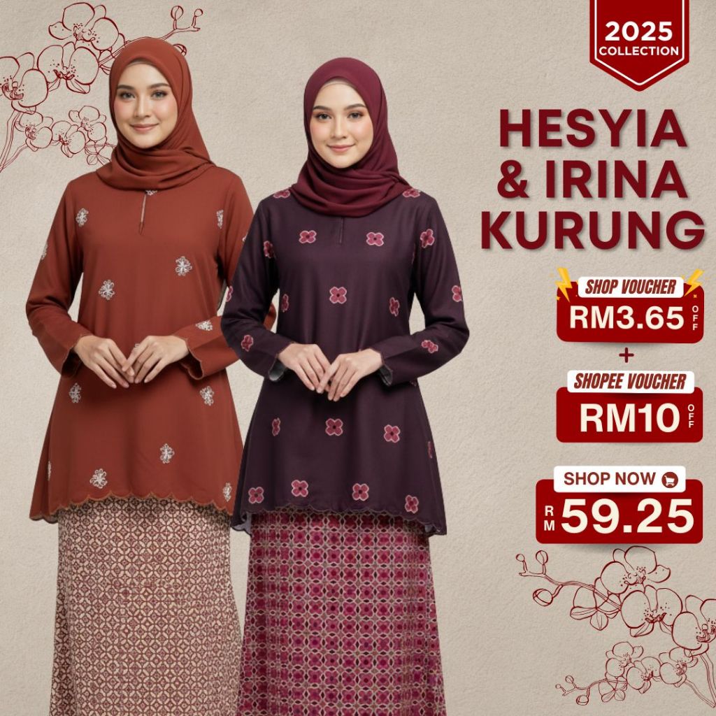 ZOE ARISAH Hesyia Irina Fadia Kurung Kedah Baju Sulam Raya 2025 Printed Plaid Batik Embroidery Polina Set New ZOE ARISSA