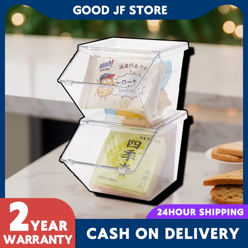 4Pcs Store acrylic storage box Clear acrylic candy dispenser Flip top Kotak simpanan akrilik Sesuai untuk kedai