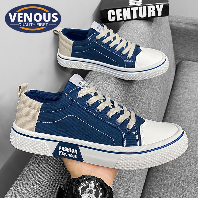【Venous】2025 New Kasut Lelaki Korean Canvas Shoes Men Original Low Cut Rubber Men Shoes Casual Sneakers for Men 包鞋男 帆布男鞋