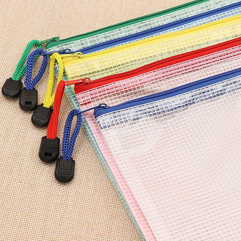 1PC A3/A4/A5/A6/B4/B5 Mesh Zipper File Zipper Bag Zip Bag Waterproof Transparent Portable Bag 拉链袋