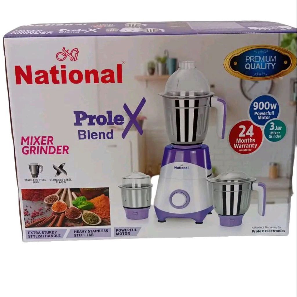 National Prolex Blend X Mesin Pengadun 3 Tahanan 900W dengan Motor Kuat & 3 Tingkat Kawalan