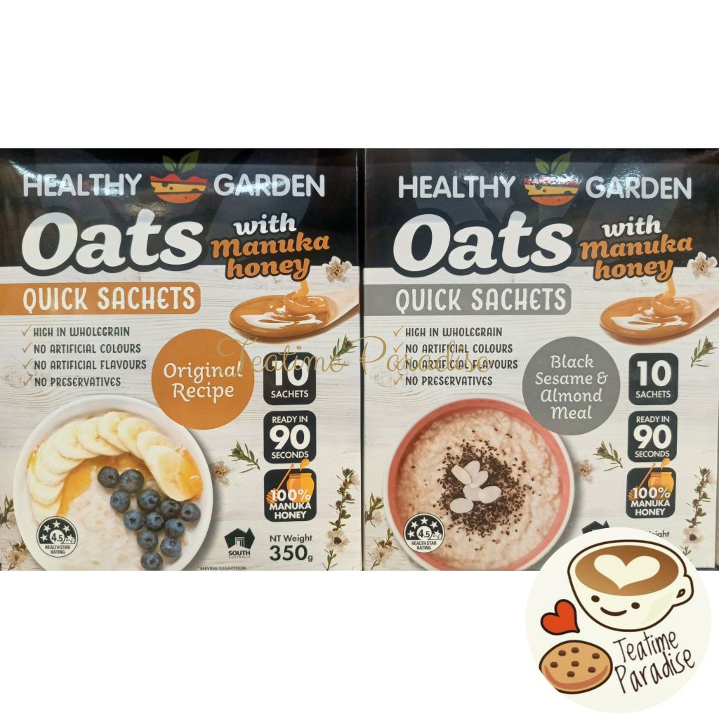 Healthy Garden Oats with Manuka Honey 10 sachets 350g  (Original Recipe / Black Sesame & Almond Meal)
