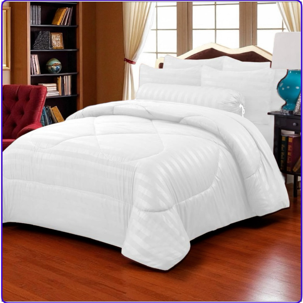 Cadar Hotel High Quality 7in1set comforter Quilt & Bedsheet Full Getah keliling 100%COTTON FREMIUM