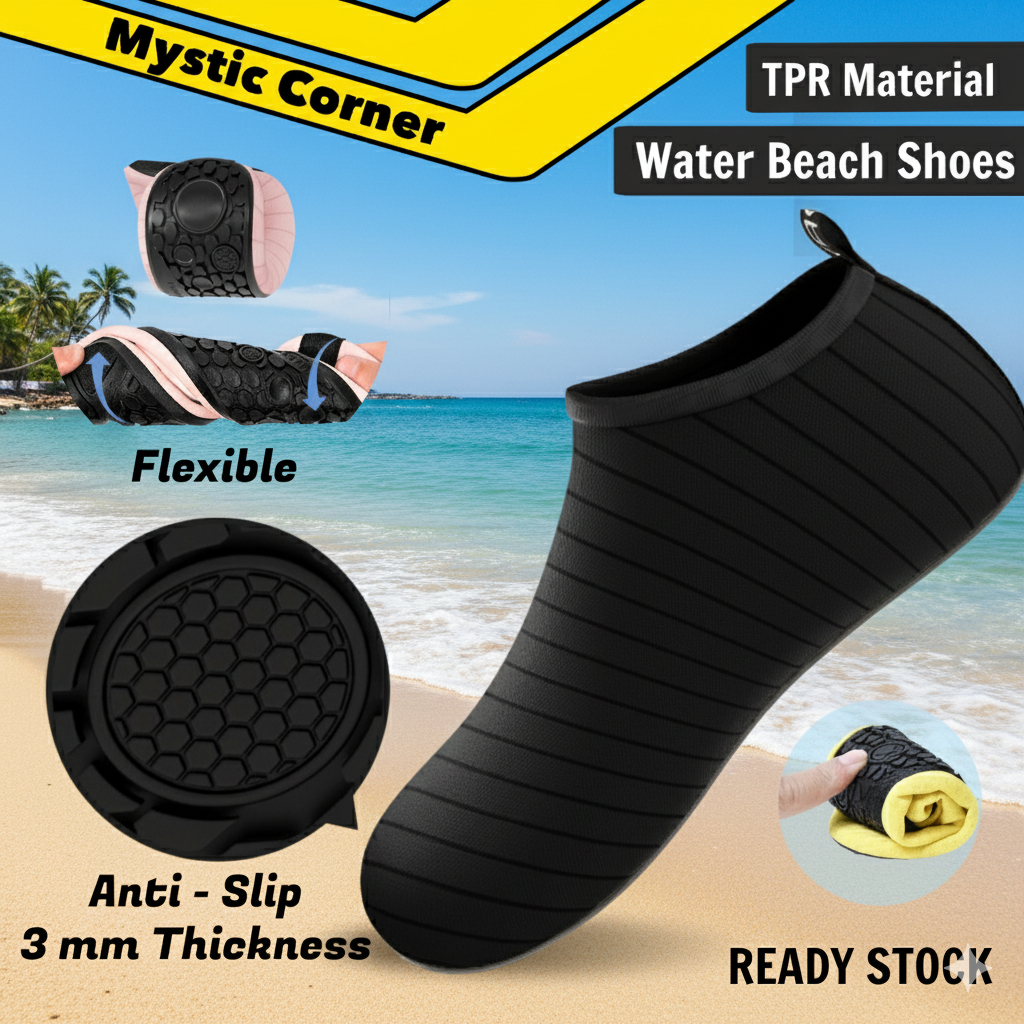 Unisex Shoes Water Rubber Beach shoes Barefoot Protection Aqua Shoes Stokin Kasut Pantai 02 游泳鞋