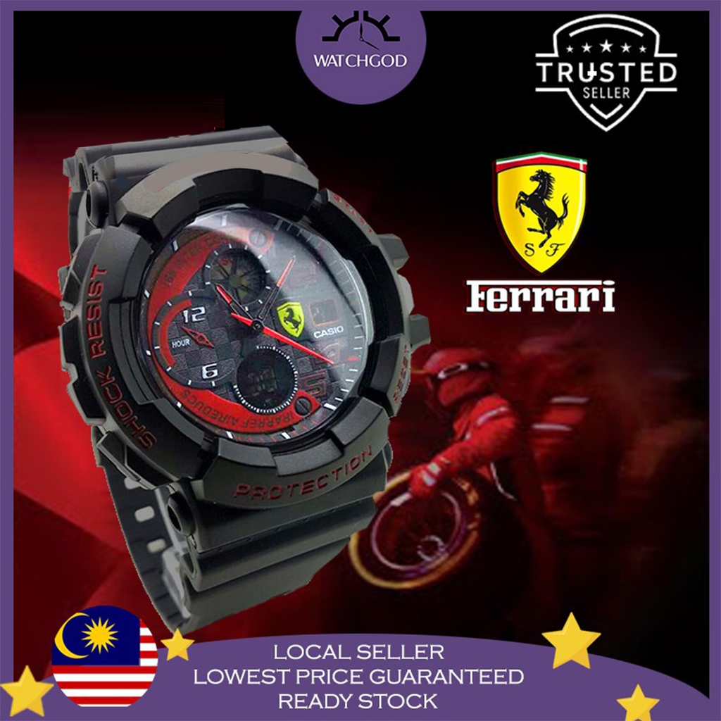 [?Malaysia 3 Years Warranty?] FERRARI x G SPORTS Digital Sports Men Women Watch Watches Jam Tangan Lelaki Wanita