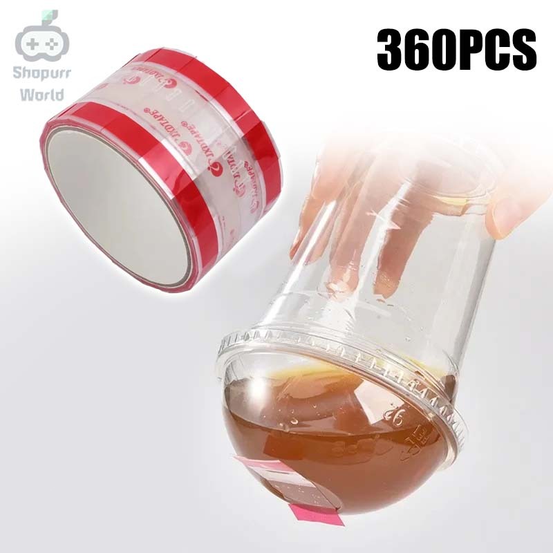 Takeaway Sealing Stickers Transparent - Leak Proof Easy Tear Index Stickers for Drink Cups Coffee Milk Tea