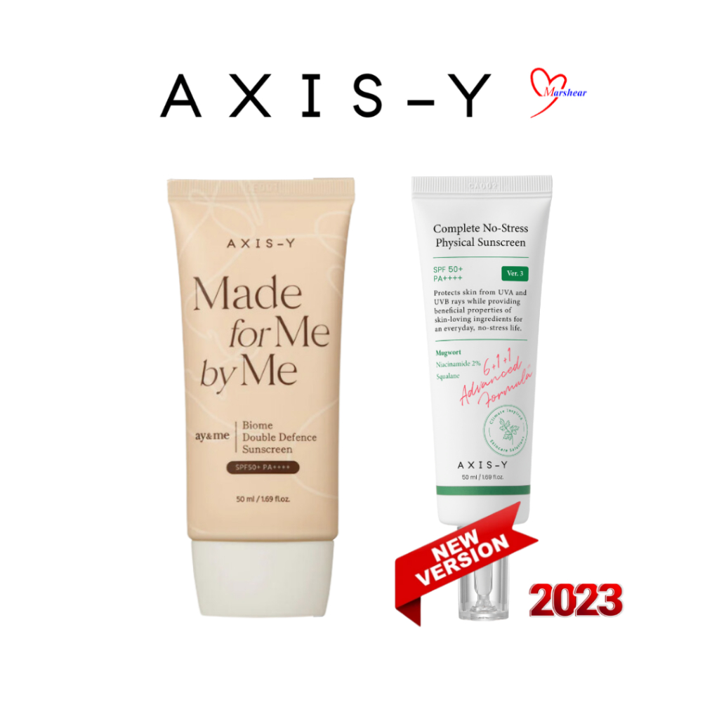 Axis-Y Complete No Stress Physical Sunscreen V3 (New Version) / Biome Biome Double Defense SPF50+ PA++++ 10ml / 50ml