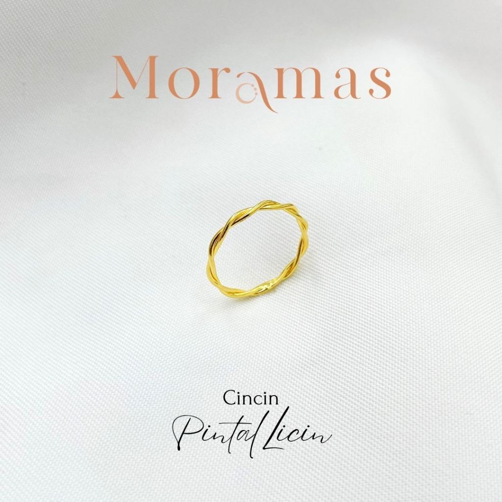 Moramas VINES Ring 916 Gold/ Cincin POKOK ANGGUR Minimal Emas 916/ 简约麻绳戒指916金