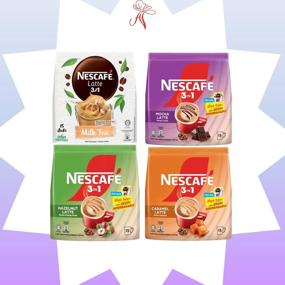 Nescafe Latte 3in1 Instant Coffee Caramel/Hazelnut/Milk Tea/Mocha