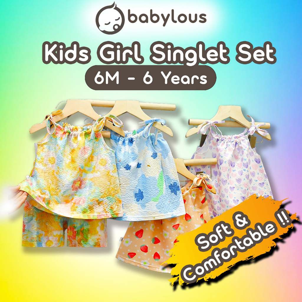 Kids Girl Princess Dress Babylous Baby Girl Singlet Dress Set Cotton Sleeveless Summer Dress Gaun Budak Perempuan