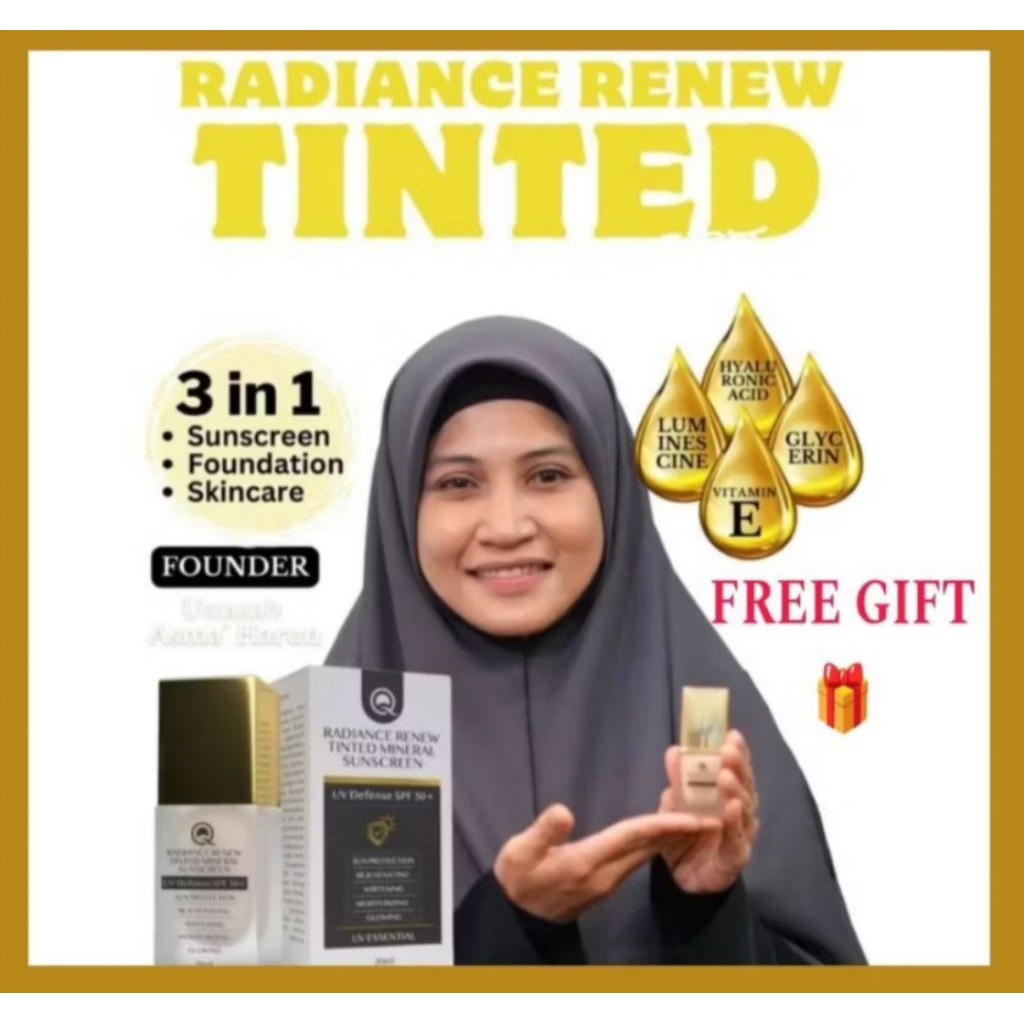 Q PERFECTION SUNCREEN FOUNDATION ORI HQ+FREE GIFT