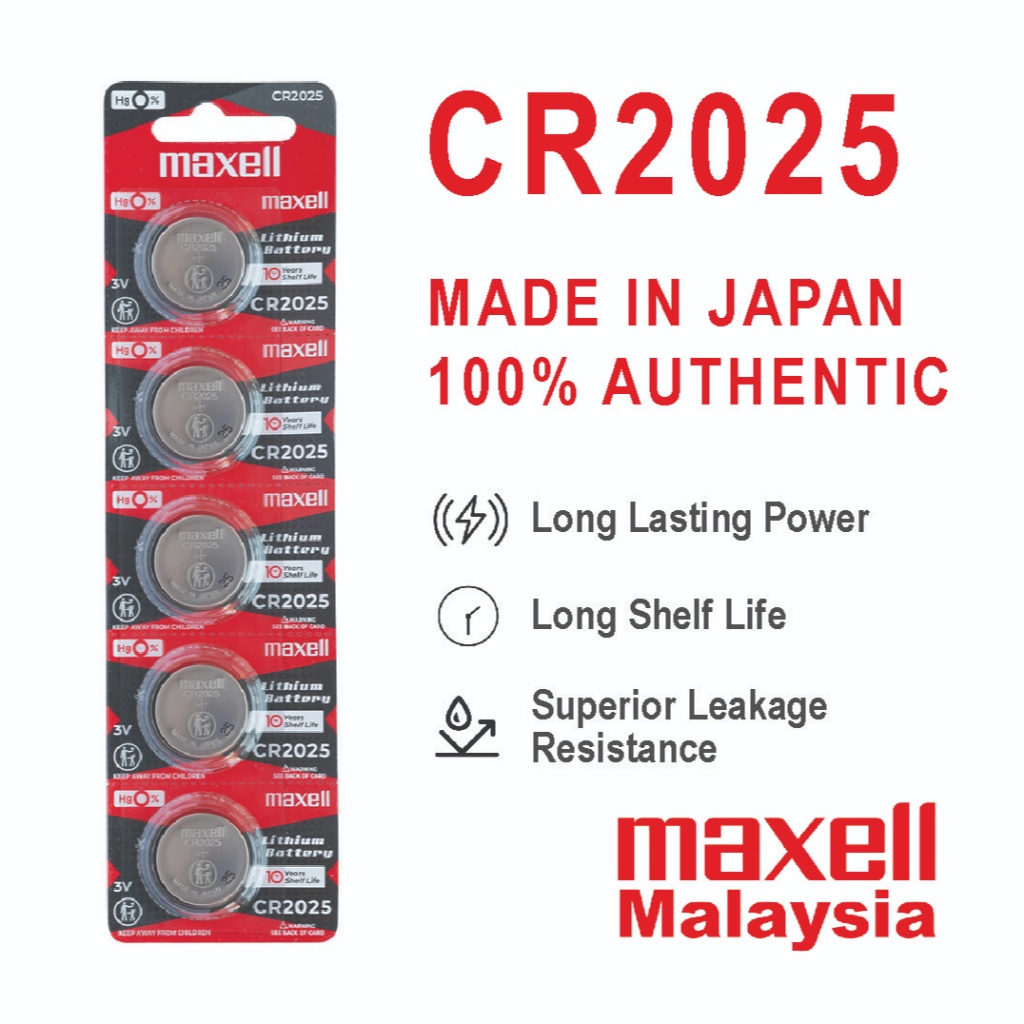 (Original) CR 2025 Maxell Lithium Battery Coin Cell ( 1pc / 5pcs )