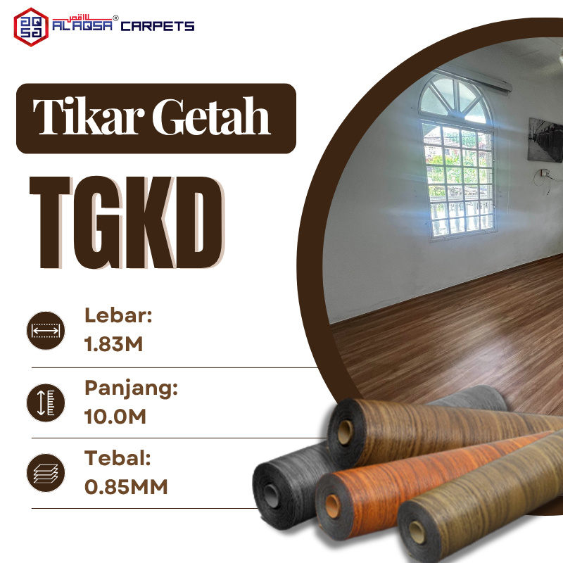 Al Aqsa Tikar Getah Korean Deluxe | PVC Kalis Air | Anti Slip & Tak Mudah Koyak | Lebar  2m