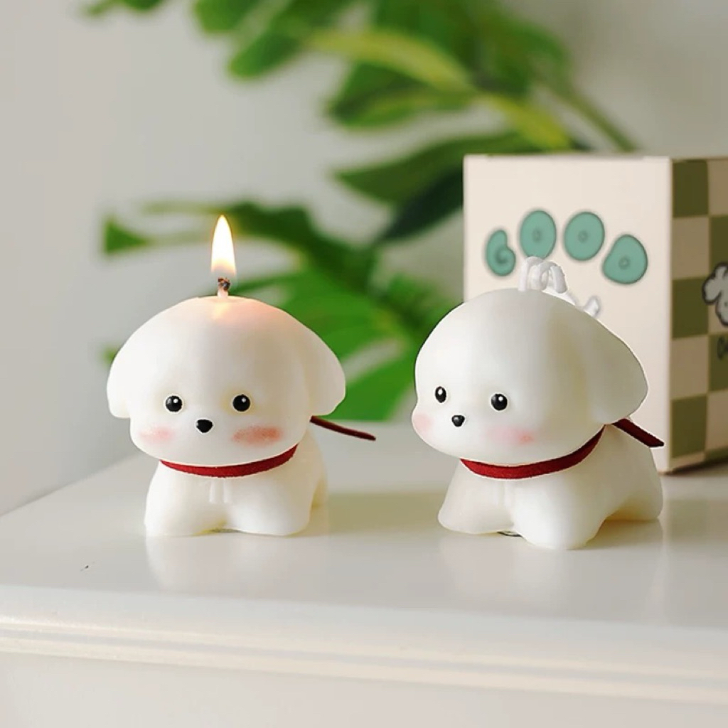 Adorable Puppy Scented Candle | Instagrammable Home Decor, Unique Housewarming Gift