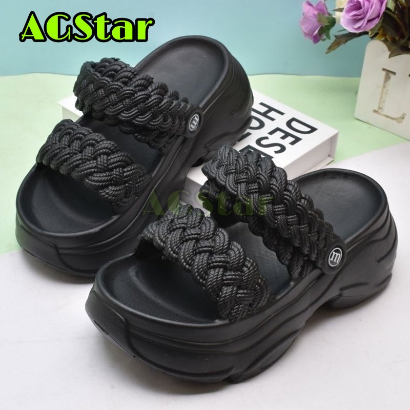 AGStar 2025 Korean Style Women's Slide Sandals Jelly Wedges Sandals High Heels