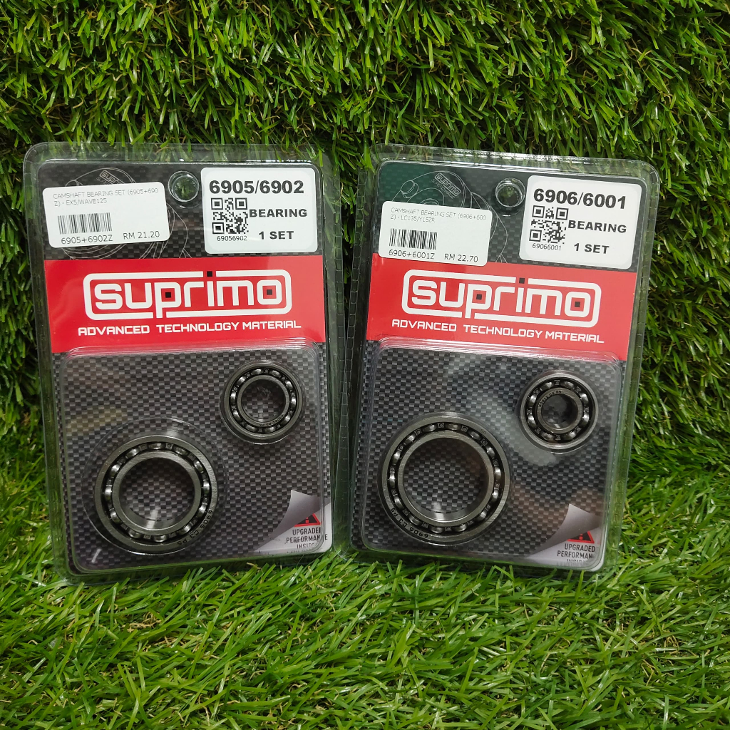 SUPRIMO RACING CAMSHAFT BEARING SET EX5 / WAVE125 6905+6902 / LC135 / Y15ZR 6906+6001 CAM BEARING